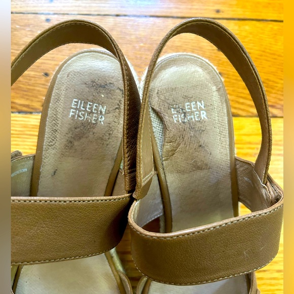 eileen fisher | winnie espadrille wedge sandal - chestnut leather - Picture 8 of 8